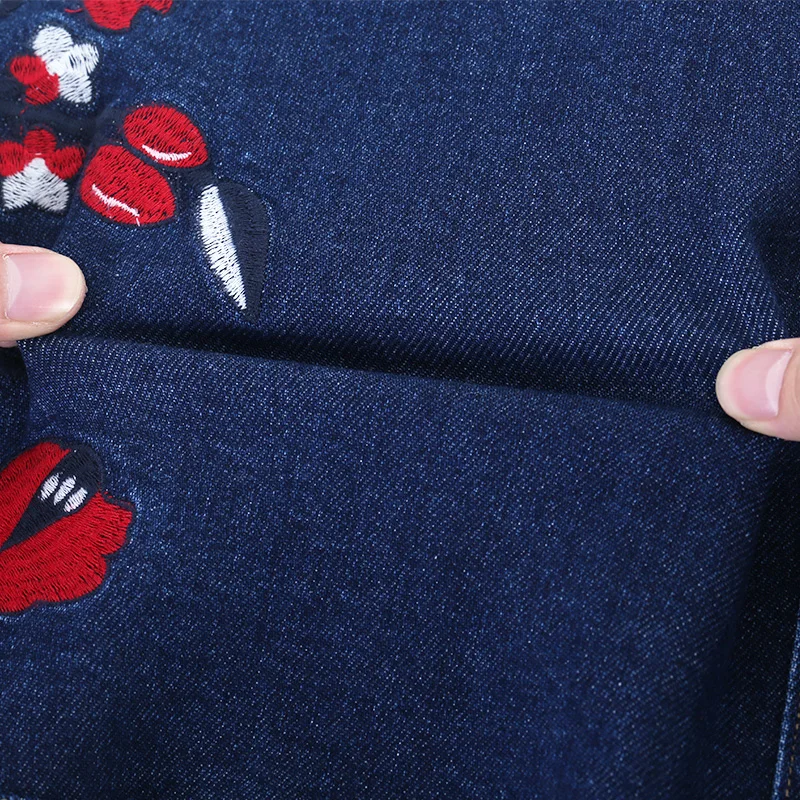 LEIJIJEANS Новое поступление летняя размера плюс большой цветок фрукты вышивка