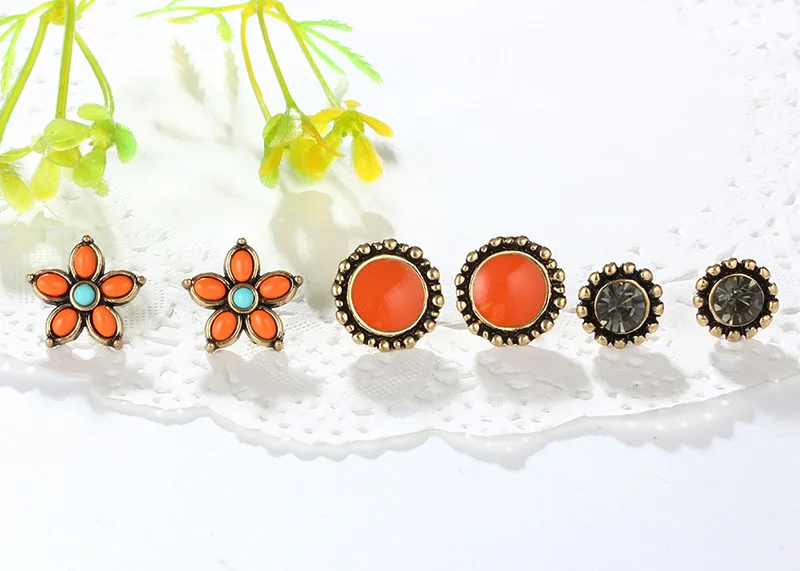 6 пар серьги гвоздики в этническом стиле|earrings factory|earring manufacturerearrings picture |