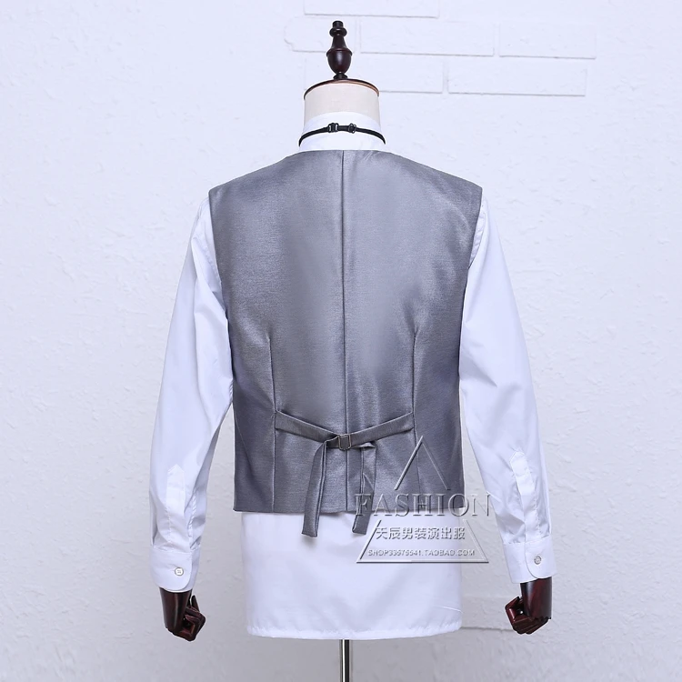 

M-6XL Big yards men's clothing !!! 2018 Vest male formal dress costume vest black and white The singer's clothing