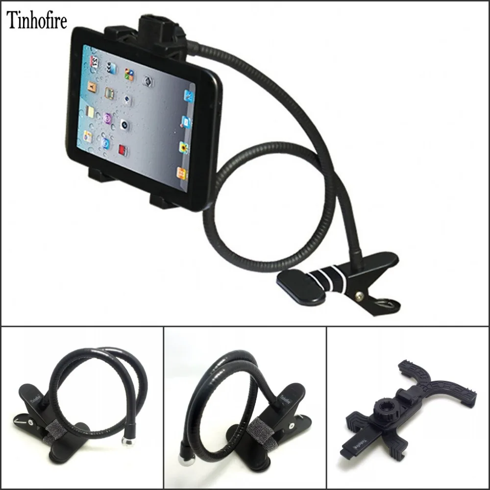 

Tinhofire Rotating Flexible bedside ABS& stainless steel table Tablet PC holder stand mount bracket for 7-14 inch Ipad Tablet