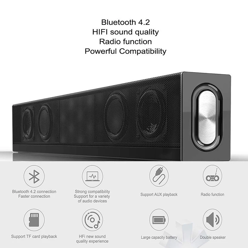 Звуковая панель проводная и беспроводная Bluetooth объемного звука для телевизора HiFi