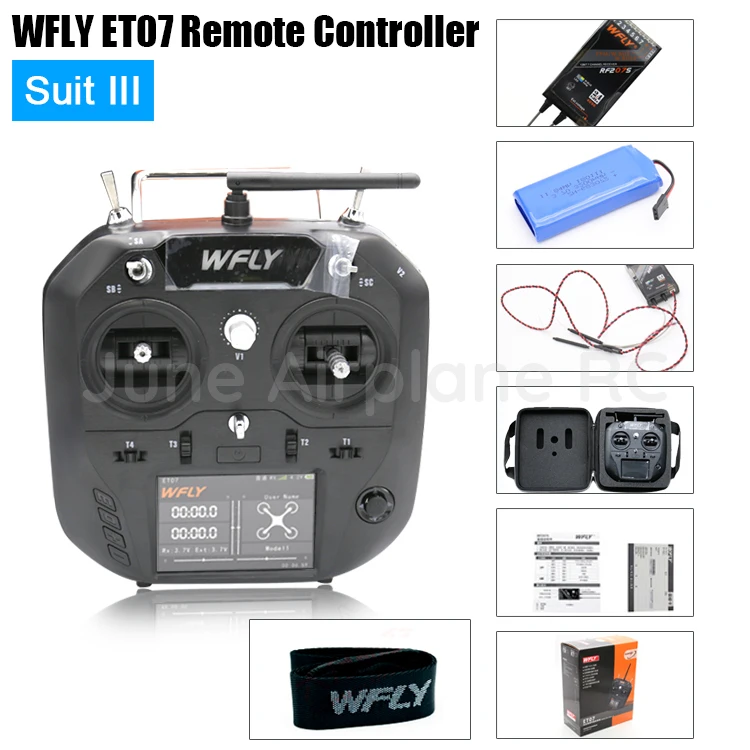 Радиоуправляемый передатчик WFLY ET07 10 каналов 2 4 ГГц + сигнал WBUS/PWM RF207S приемник для