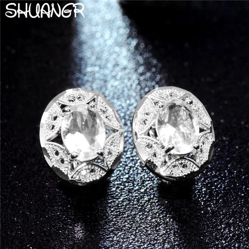 Серьги-гвоздики SHUANGR в стиле унисекс модные ювелирные украшения с кристаллами