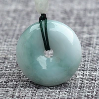 drop shipping natural green myanmar jadeite pendant circle peace buckle pendant necklace gift for women fashion jades jewelry