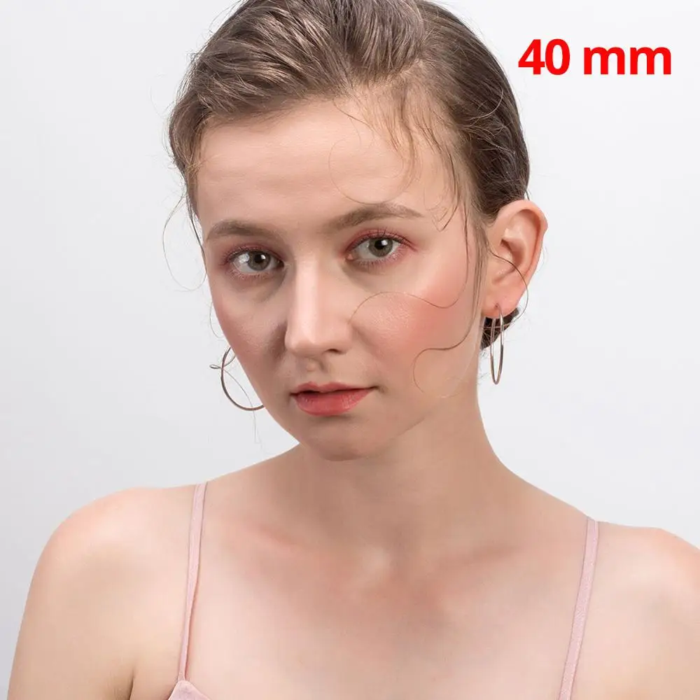 40mm ORSA JEWELS подлинные 925 пробы серебряные серьги круглые большие круглые 30 см 4 см 50 см круглые серьги женские серебряные ювелирные изделия Aretes OSE146 - Цвет камня: 40mm