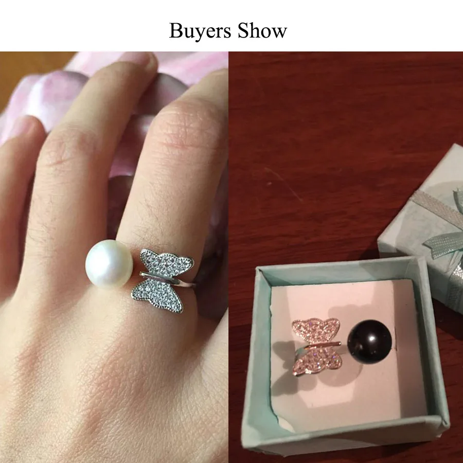 Женское кольцо из 100% натурального пресноводного жемчуга романтичное с блестящим