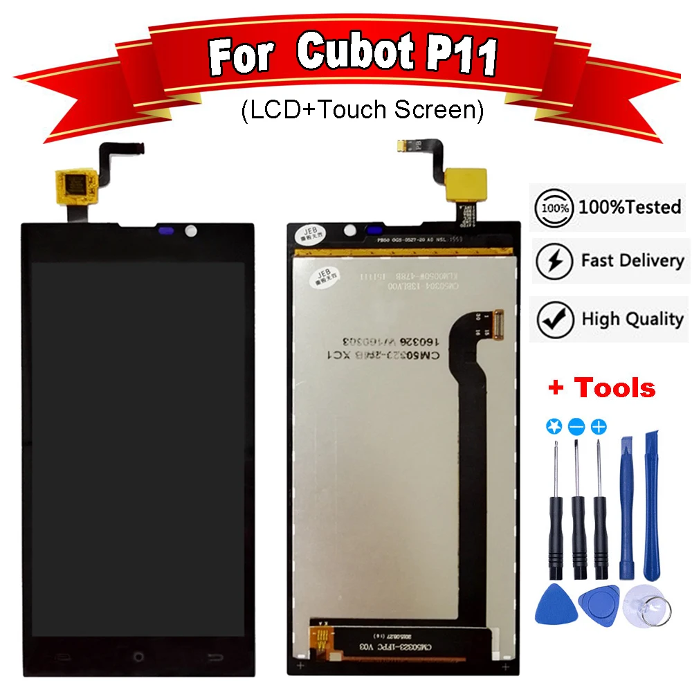 5,0 дюймов для cubot p11 ЖК-дисплей и сенсорный экран сборка Ремонт Часть для cubot p11 ЖК