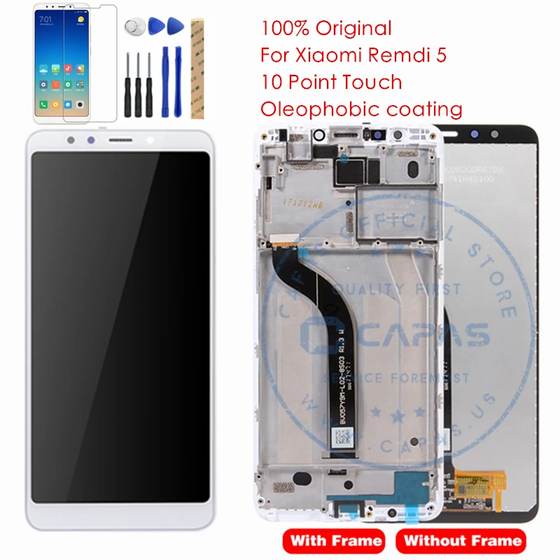 Оригинальный Для Xiaomi Redmi 5 ЖК дисплей + рамка 10 сенсорный экран для Redmi5 дигитайзер