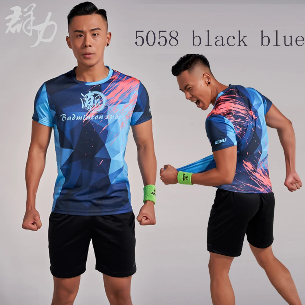 Kunli 2018 new men's women's tennis shirt outdoor sports  clothing running badminton clothing basketball short T-shirt shirt