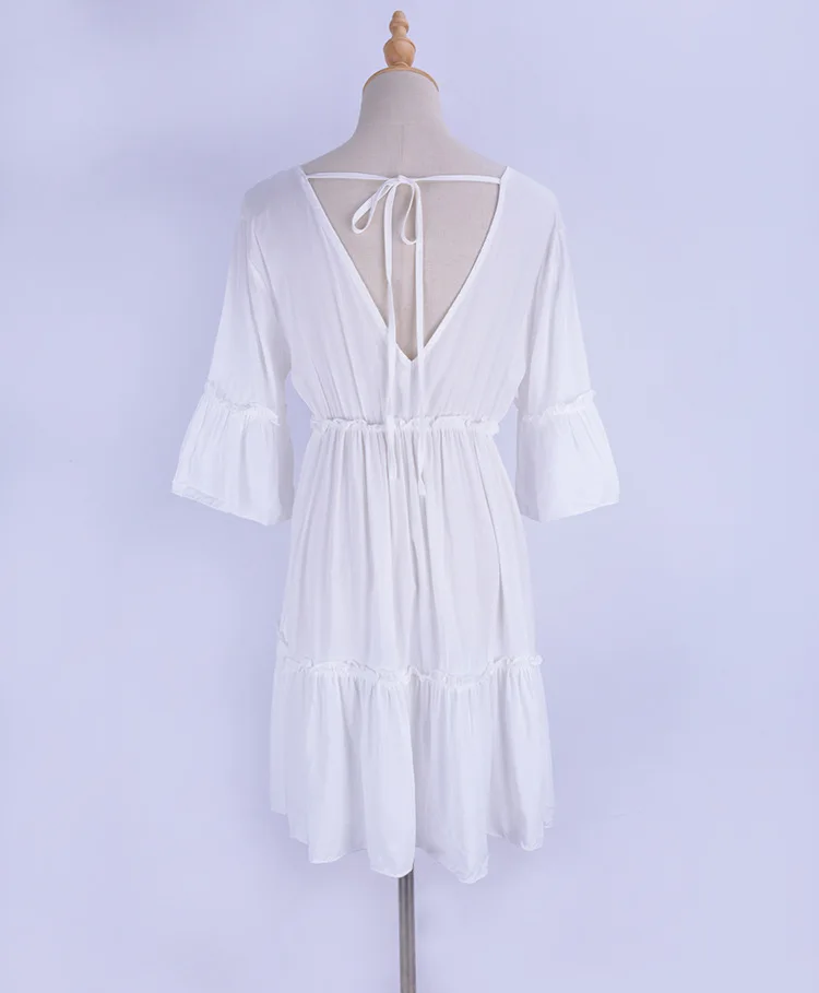 

Beach Cover up Solid long Bikini Cover up Tunic for Beach Swimsuit cover up Sarong Saidas Beach wear