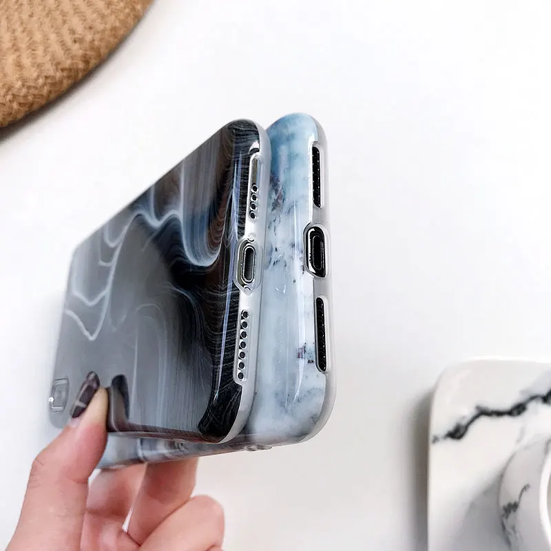 Boucho Colorful Marble Phone Case For iphone 6 6s 7 8 plus Full Protection Soft Silicone Cover X XS MAX XR |