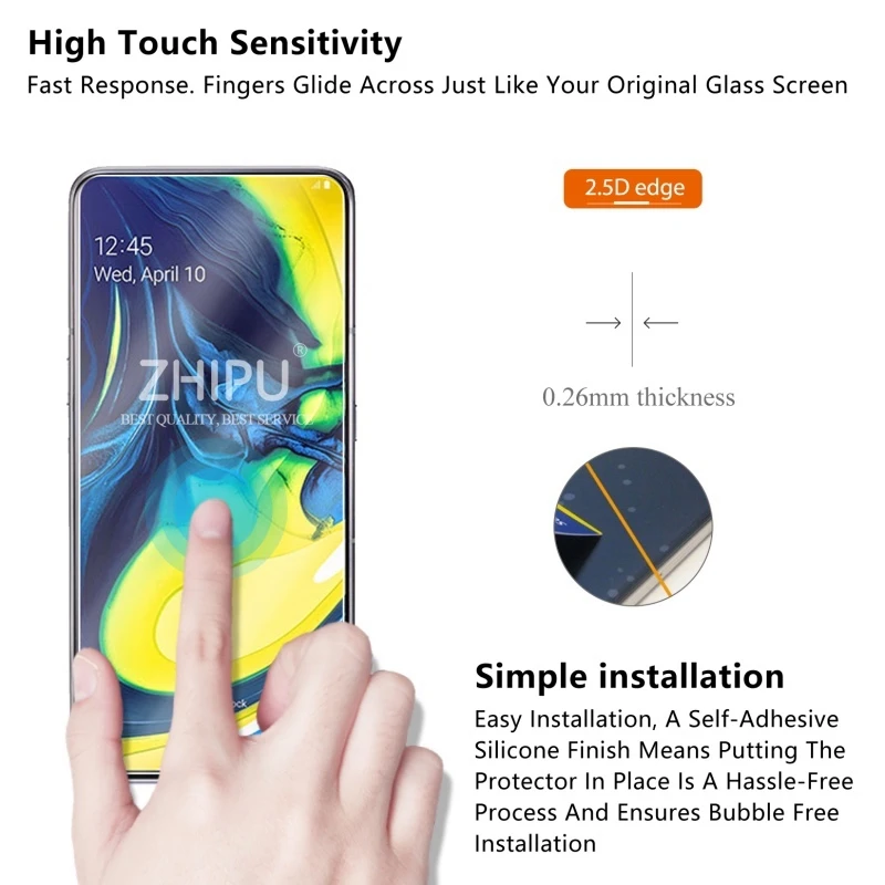 Закаленное стекло для samsung Galaxy A80 защита экрана 2.5D 9 H закаленное 6 7 SM A805F/DS защитная