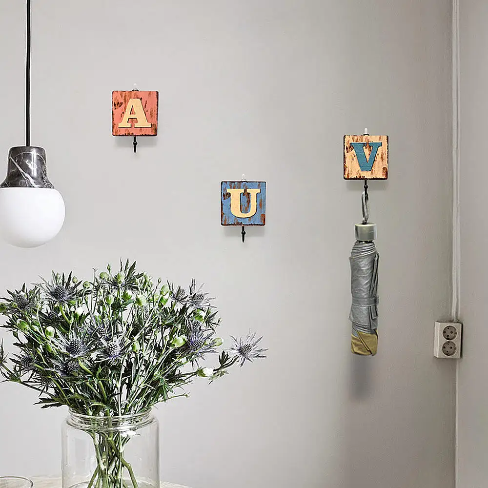 2pcs Creative Coffee Shop Hook Clothing Home Decoration Retro 26 English Alphabet Wall | Дом и сад