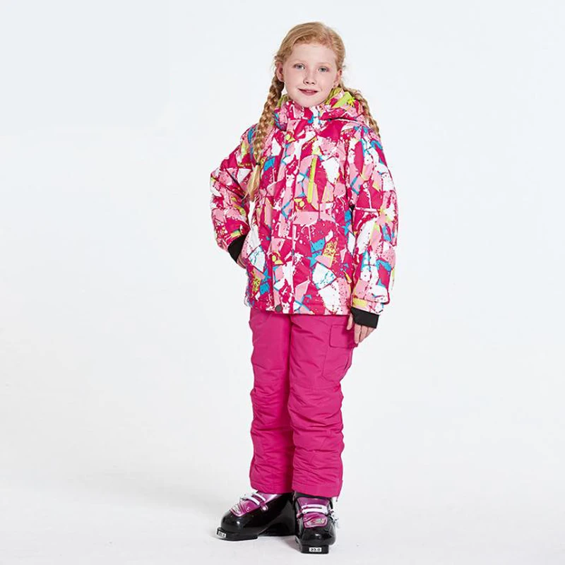 Дикий для снежной погоды мальчиков/лыжный костюм девочек ветрозащитная куртка и