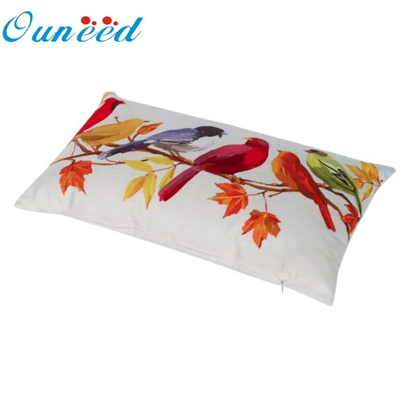 Ouneed 30*50 см декоративный цветной чехол для подушки с принтом птицы дома funda almohada #25