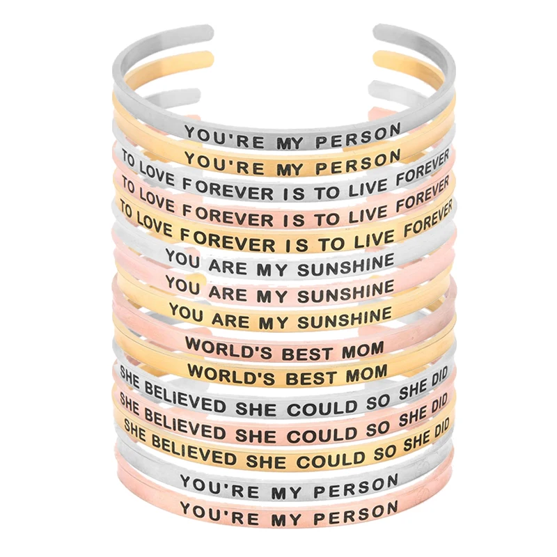 Браслеты на заказ 4 мм ваша личность из нержавеющей стали Вдохновляющие