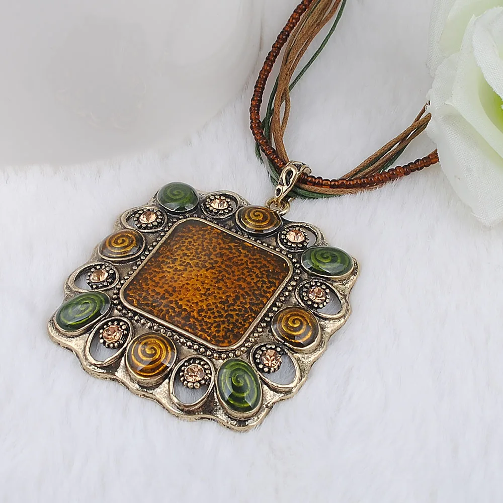 Vintage Necklace Environmentally Friendly Zinc Alloy Rhinestone Bohemia Style Ladies Pendant | Украшения и аксессуары