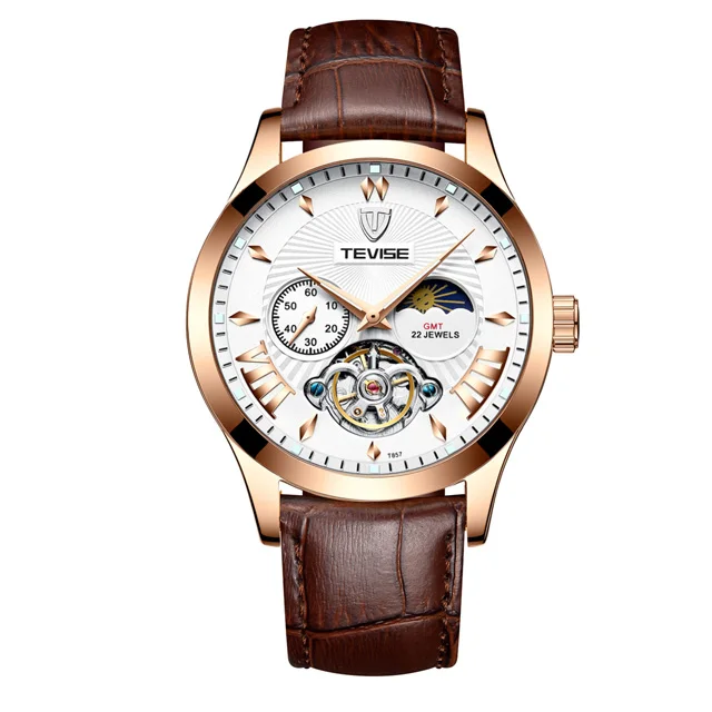 P BNGLDWT Tourbillon Tevise Лидирующий бренд Мужские механические часы автоматические Модные Роскошные мужские часы из нержавеющей стали Relogio Masculino - Цвет: P BNGLDWT