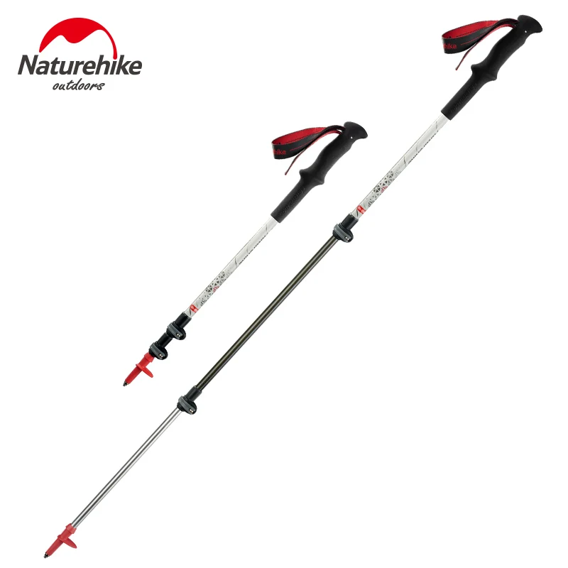 

Палки для ходьбы Naturehike из углеродного волокна, трекинговые палки, сверхлегкие складные скандинавские телескопические палки для скалолазан...