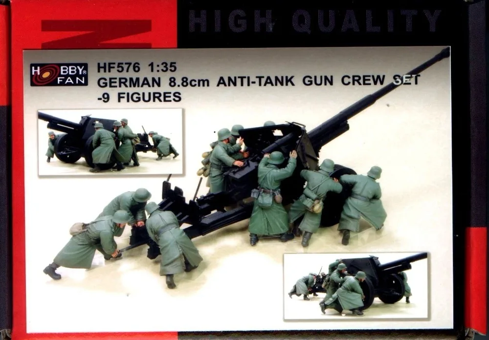 

1/35 8.8cm Anti-Tank Gun Crew Set, 9 Figures, No tank, Resin Model Soldier GK, War theme, Unassembled and unpainted kit