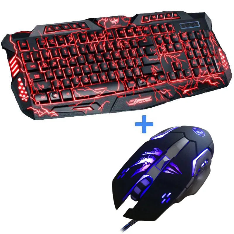 Новая Трехцветная компьютерная игровая клавиатура с подсветкой Teclado Full N Key