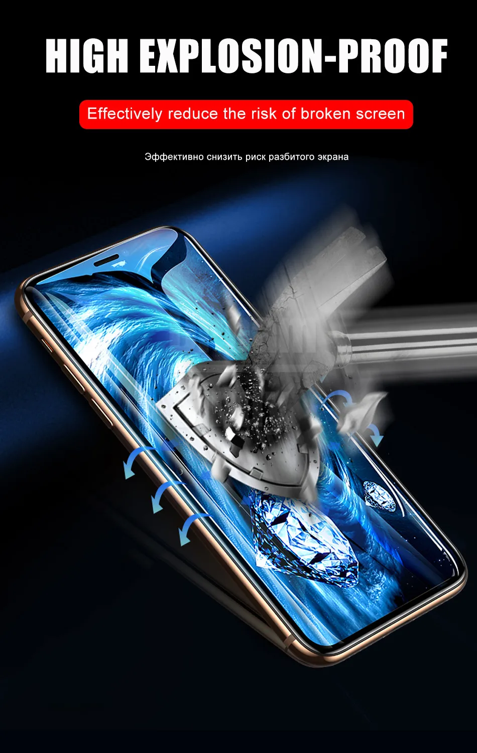 100D закаленное стекло полное покрытие для IPhone 8 7 6 6s Plus защитное стекло на IPhone 11 X XR XS MAX Защитная пленка для экрана