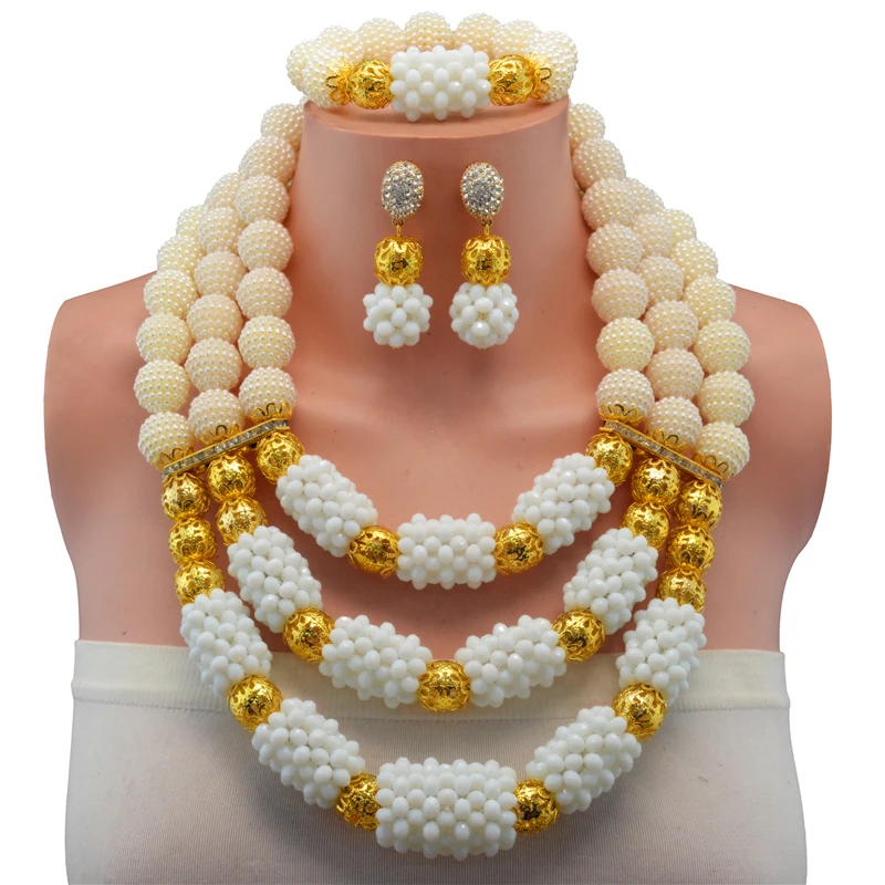 New Year Gift~Beads Choker Classic Orange Red Blue Roses Nigerian African Beads Jewelry Set Wedding Party Queen Sets | Украшения и