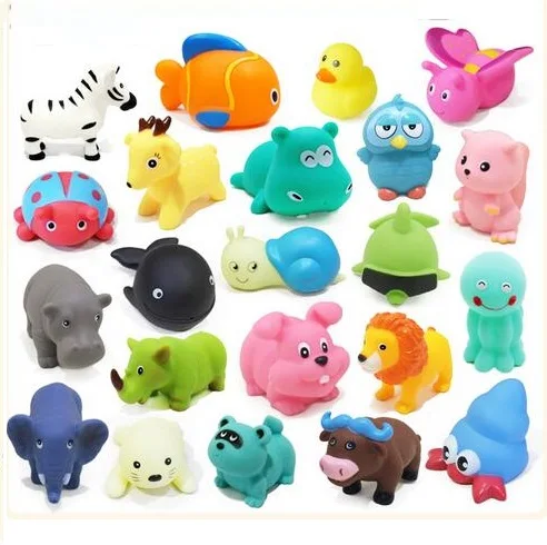 10 шт./лот детская ванночка игрушки из мягкой резины Животные автомобилей Лодка