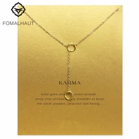 sparkling karma double circle lariat necklace pendant necklace clavicle chains necklace women fomalhaut jewelry