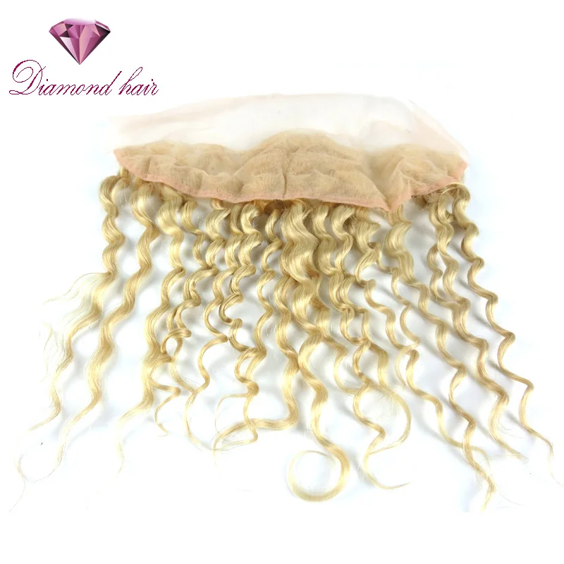 Высший Сорт 613 Блондинка Бразильский Девственные Волосы Глубокая Волна Кружева
