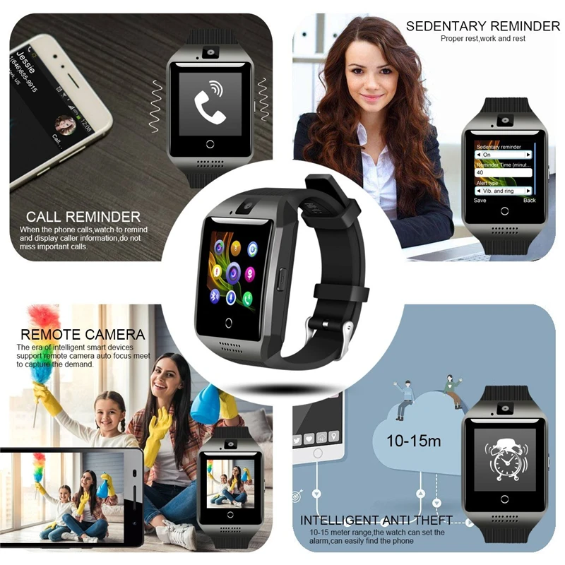 Смарт-часы-телефон с камерой Bluetooth поддержка SIM-карт TF