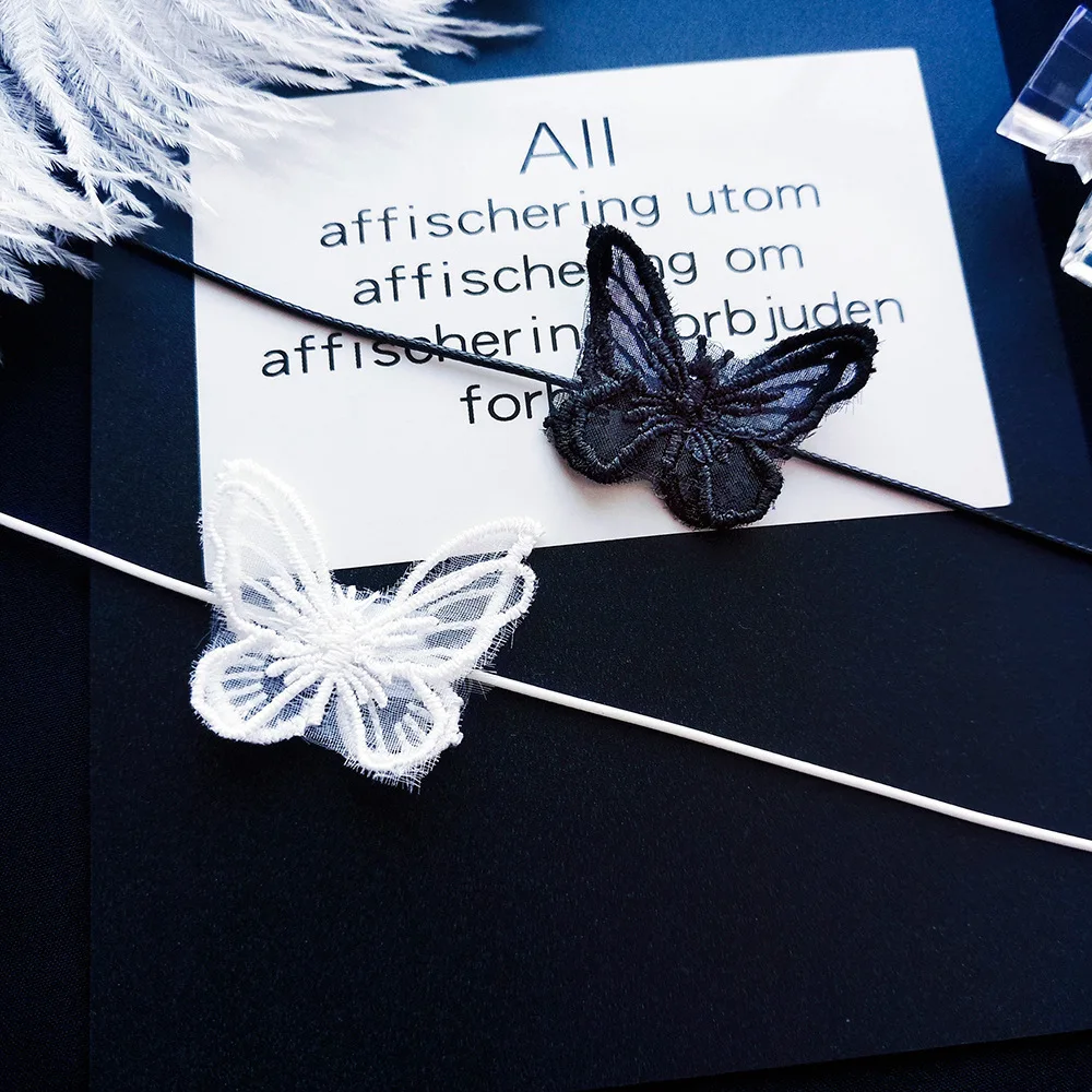 Модное ожерелье-чокер с подвеской в виде бабочки для женщин корейский черный