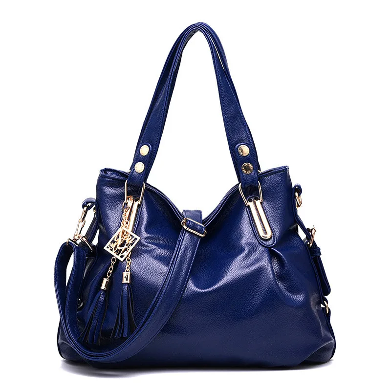 

YINGPEI Women Handbag Casual Large Capacity High Quality PU Hobos Top-Hand Female Totes Bolsas Solid Ruched Solid Shoulder Bags