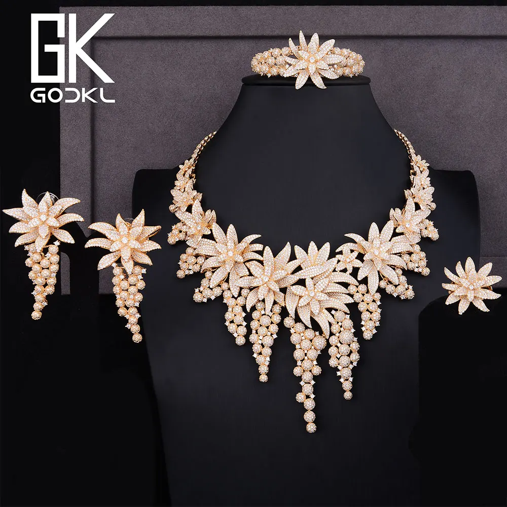 GODKI Роскошные виноград кубический циркон нигерийские Ювелирные наборы для