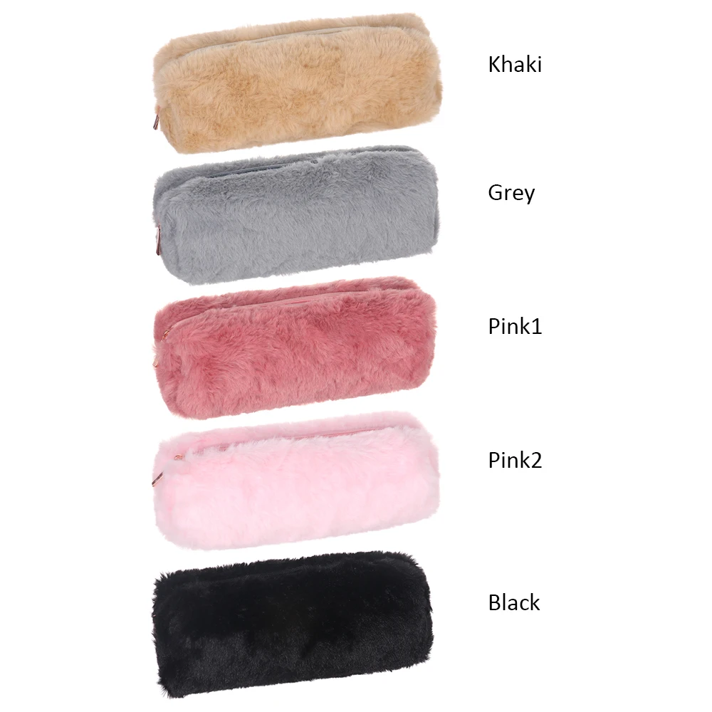 Однотонный плюшевый Чехол Карандаш для девочек школьный чехол карандаш сумка s