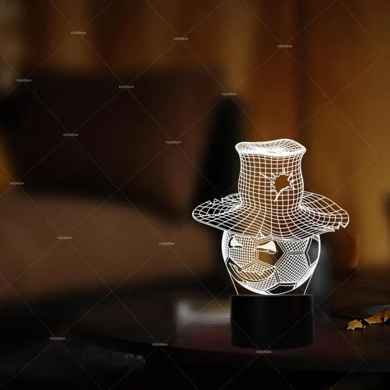 3d светильник с футбольной тематикой и шапкой декоративная прикроватная