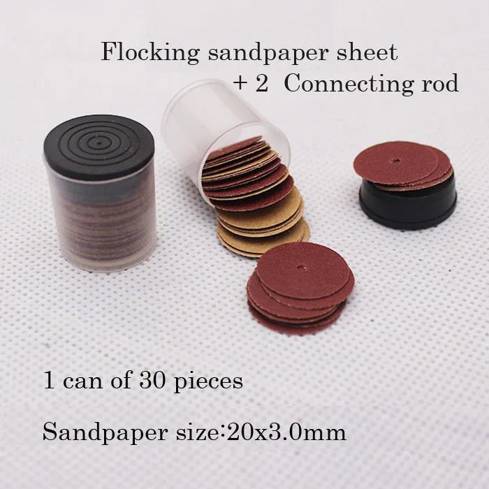 

30 pcs/set Flocking Sandpaper Sheet with 2 Connecting Rod Disc Electric Mini Grinding Accessories Set