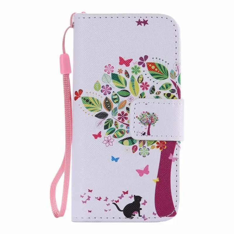 Для Coque iPhone 5S Чехол кожаный кошелек флип-чехол для телефона Apple iPhone 5 5S SE чехол милый мультяшный аниме Кот для девочек флип-чехол - Цвет: Style 24