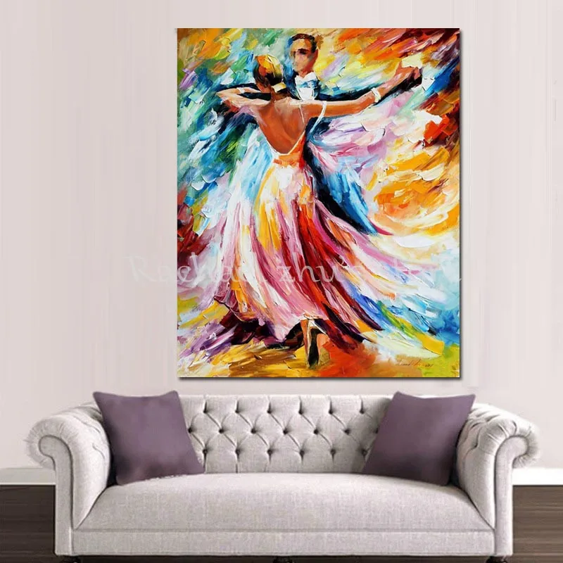 Ручная роспись современная абстрактная парная танцора масляная живопись на