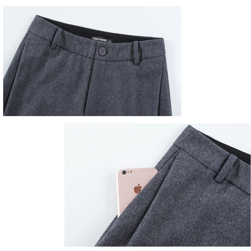 Женские шерстяные шаровары до щиколотки свободные кашемировые повседневные