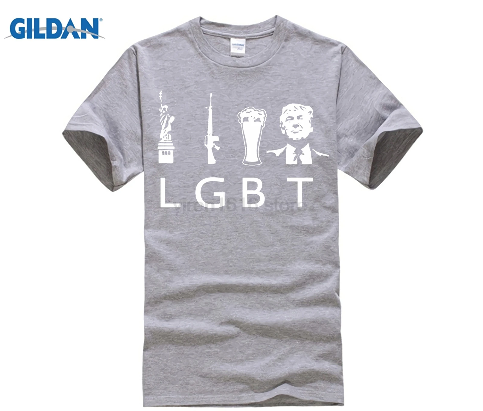 Забавные футболки GILDAN Awesome Liberty guns Beer Trump Повседневная футболка с круглым вырезом