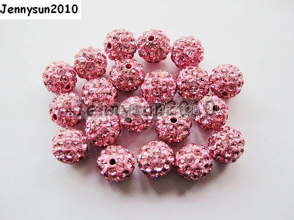 

6mm Rosaline Top Quality Czech Crystal Rhinestones Pave Clay Round Disco Ball Spacer Beads For Jewelry 100pcs / Pack