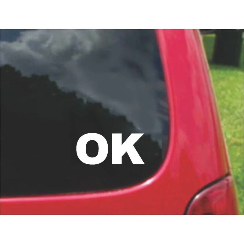 

QYPF 16CM*7.5CM Interesting Personality OK Vinyl Car Window Sticker Decal Black Silver C15-2302