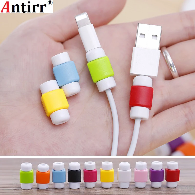 10 шт. Силиконовая защита для usb-кабеля наушники пластиковый шнур провода крышка данных зарядное устройство линия защитный рукав для iphone 6 6s 7 8 plus