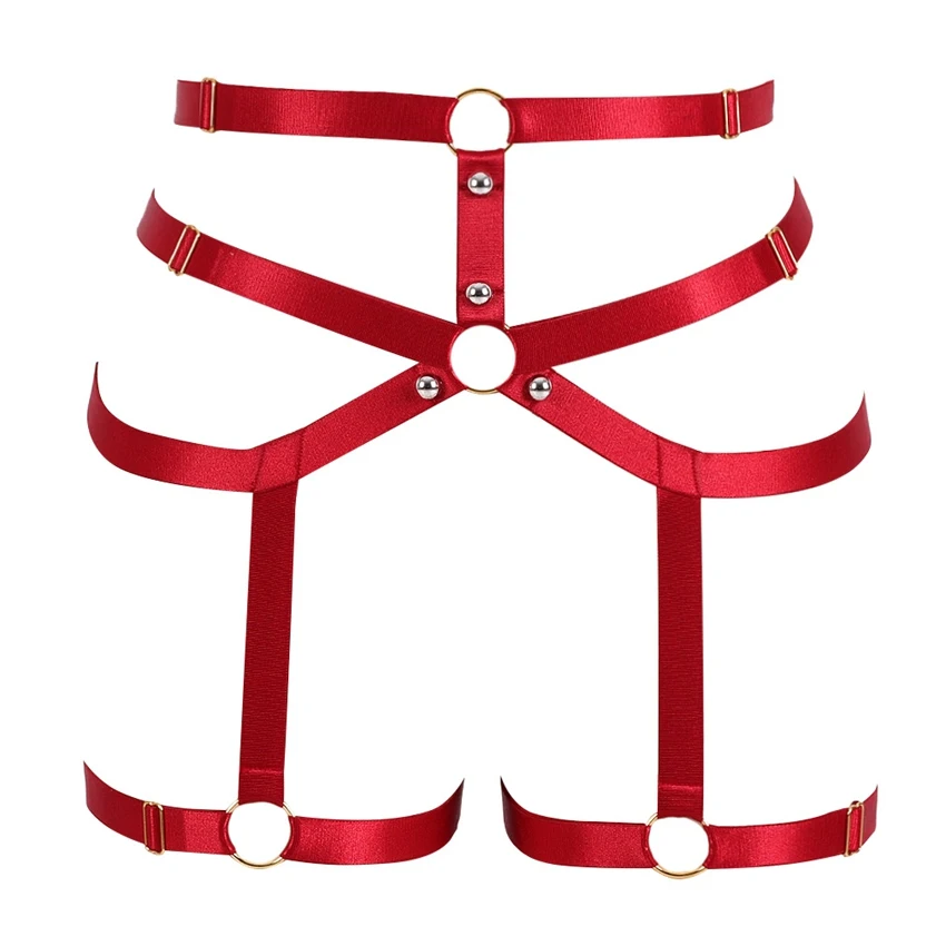 MLCP0110WineRed Красный для тела жгут бюстгалтер на бретельках эластичные пояса с резинками Harajuku в стиле «панк» с вырезами в виде пентаграммы сексуальное нижнее белье бондаж ночные клубы рейв - Цвет: MLCP0110WineRed