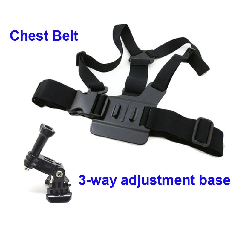 Бесплатная Доставка! Нагрудный ремень + 3 сторонняя регулируемая база для камеры