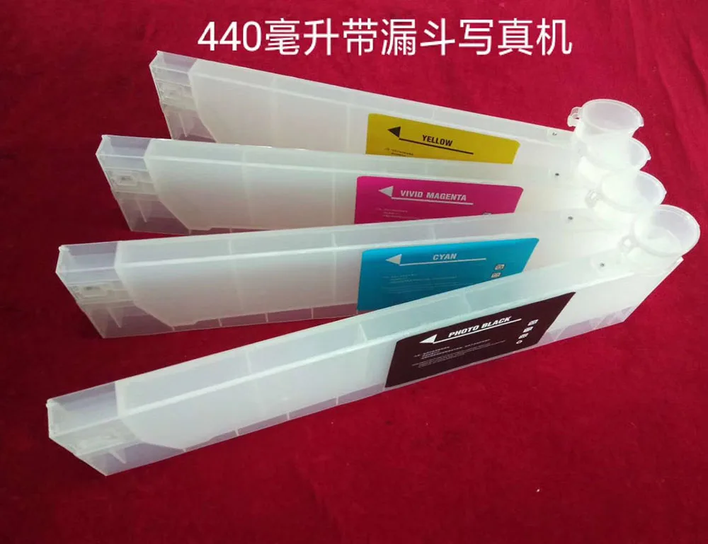 440 мл 4 шт./лот многоразовый чернильный картридж с воронкой для Roland Mimaki Mutoh