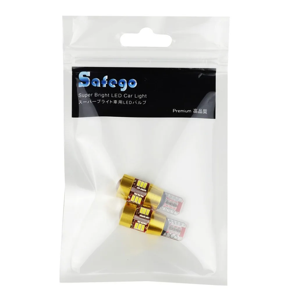 2 шт. Safego T10 27SMD 3014 чипы Светодиодные клиновидные лампы с Len для салона автомобиля