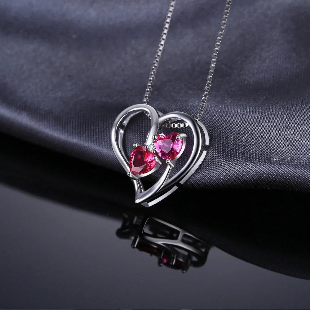 Jewelrypalace любовь 1.2ct сердца создано ruby розовый сапфир &quotКулон 925 Серебряная свадьба