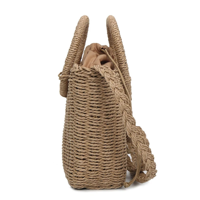 Ручная Сумка Соломенная через плечо тканая сумка пляжная цвета хаки | Багаж и